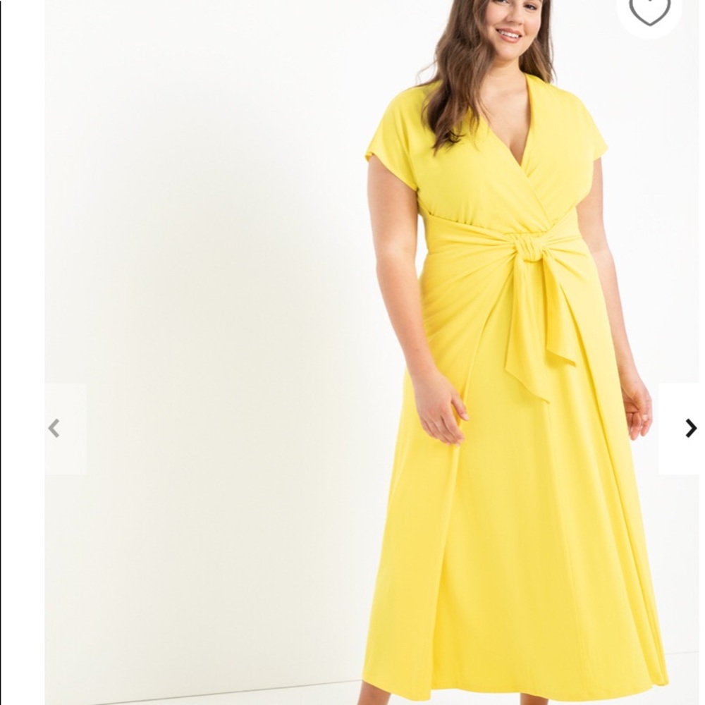 ELOQUII Maxi Dress With Wrap Tie